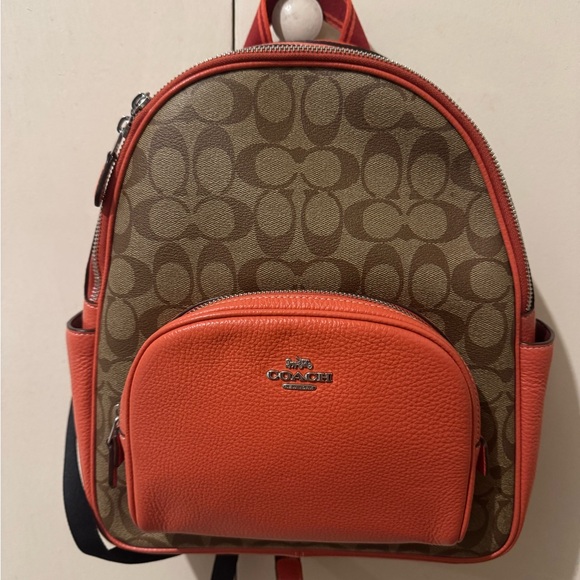coach backpack orange Mini Court Colorblock Leather Small Bag Red Pink Luxe Fashion Finds Refined pebble leather Inside zip cell phone and multifunction pockets Inside tech sleeve Drawstring and snap closures recycled polyester lining Top handle with 3 1/4 drop Outside zip and flap pockets Adjustable shoulder straps Luggage sleeve Fits a 15 laptop 11 1/4 (L) x 18 (H) x 6 1/2 (W) Style No. coachoutletemployee #coachny @coach Introducing our
